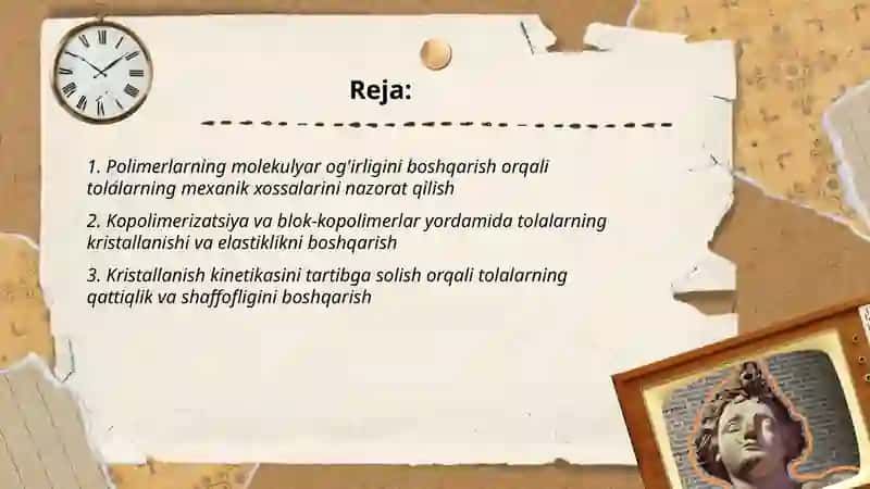 Tola hosil qiluvchi polimerlar xossalarini boshqarish usullari 2