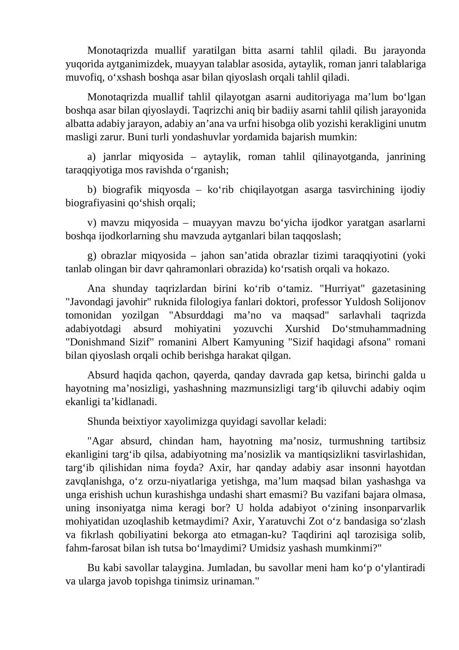 Ilmiy va badiiy taqrizlar 2