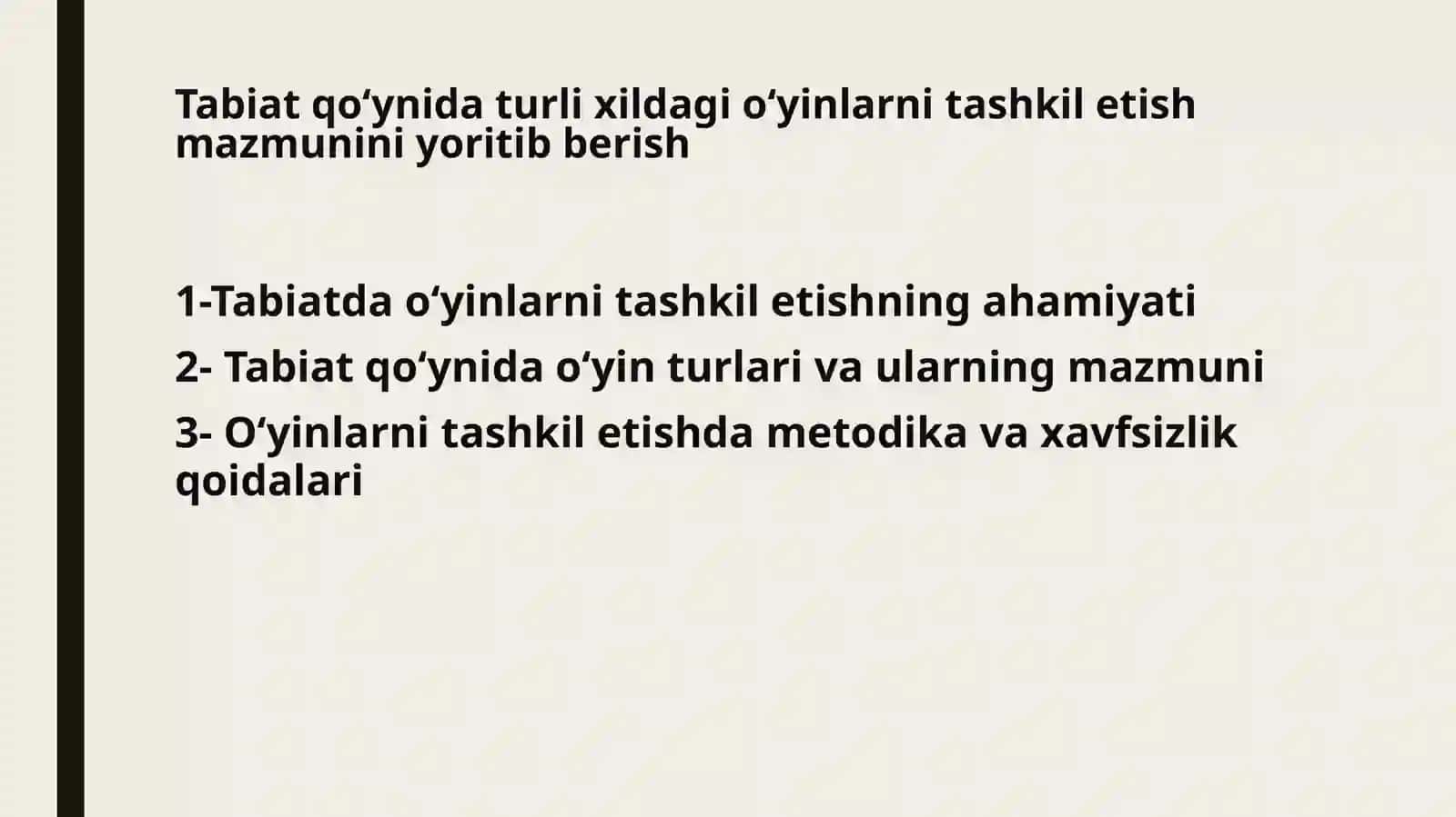 Tabiatda o‘yinlar tashkil etish metodikasi 2