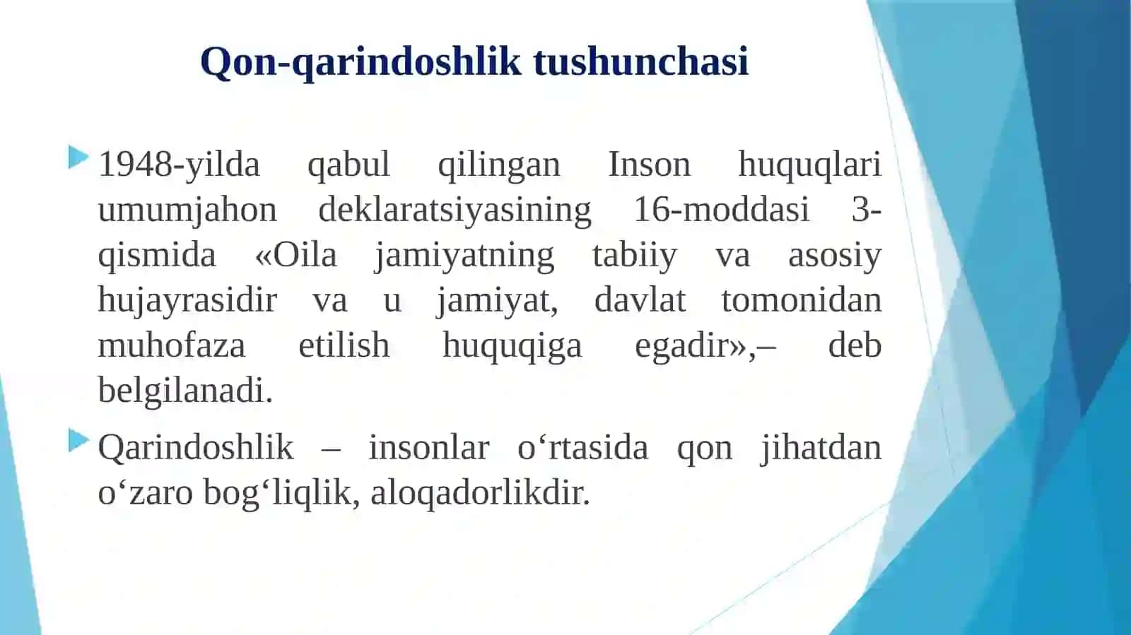 Qon-qarindoshlik tushunchasi 2