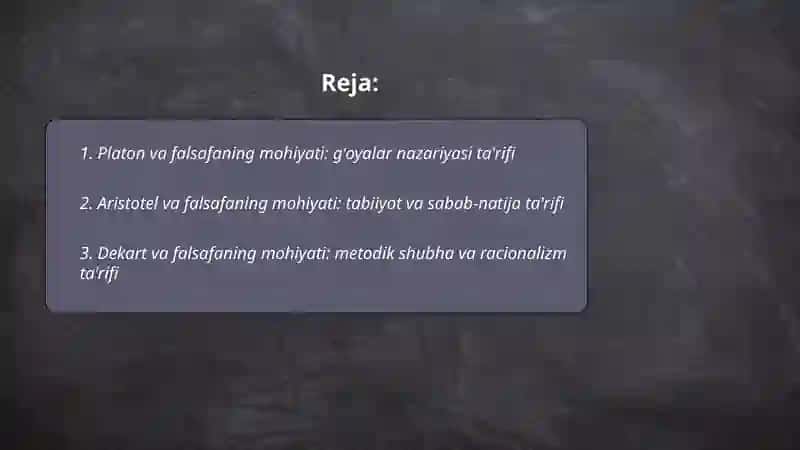 Falsafaning mohiyatiga oid Sharq va Gʻarb mutafakkirlari ta'riflarini tasniflash 2