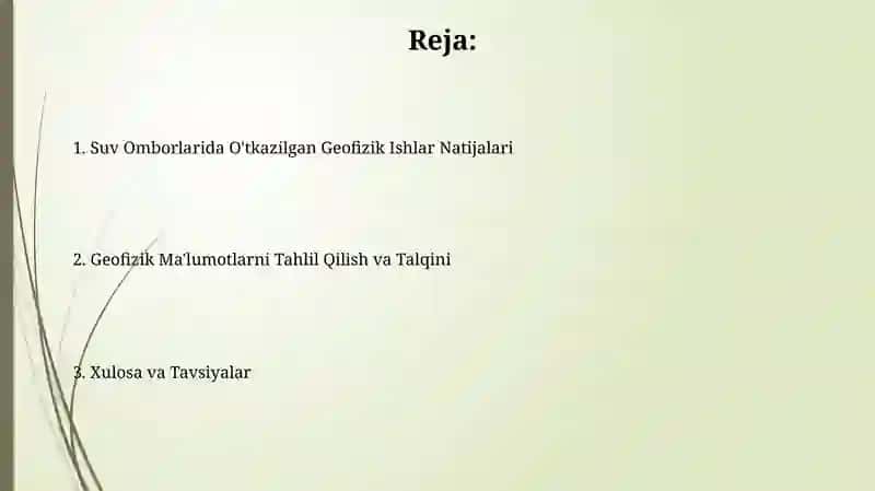 Suv Omborlarida Geofizik Ishlarni Amalga Oshirish Natijalari 2