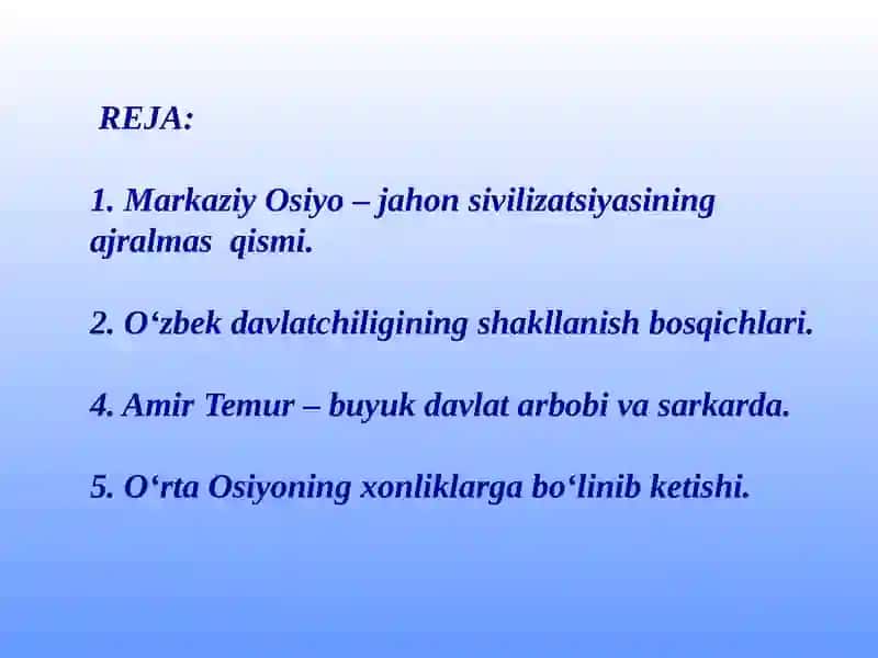 O‘zbekistonning eng yangi tarixi 2
