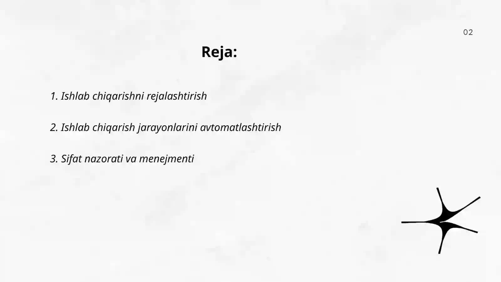 Korxonalarda ishlab chiqarishni tashkil etish va boshqarish 2