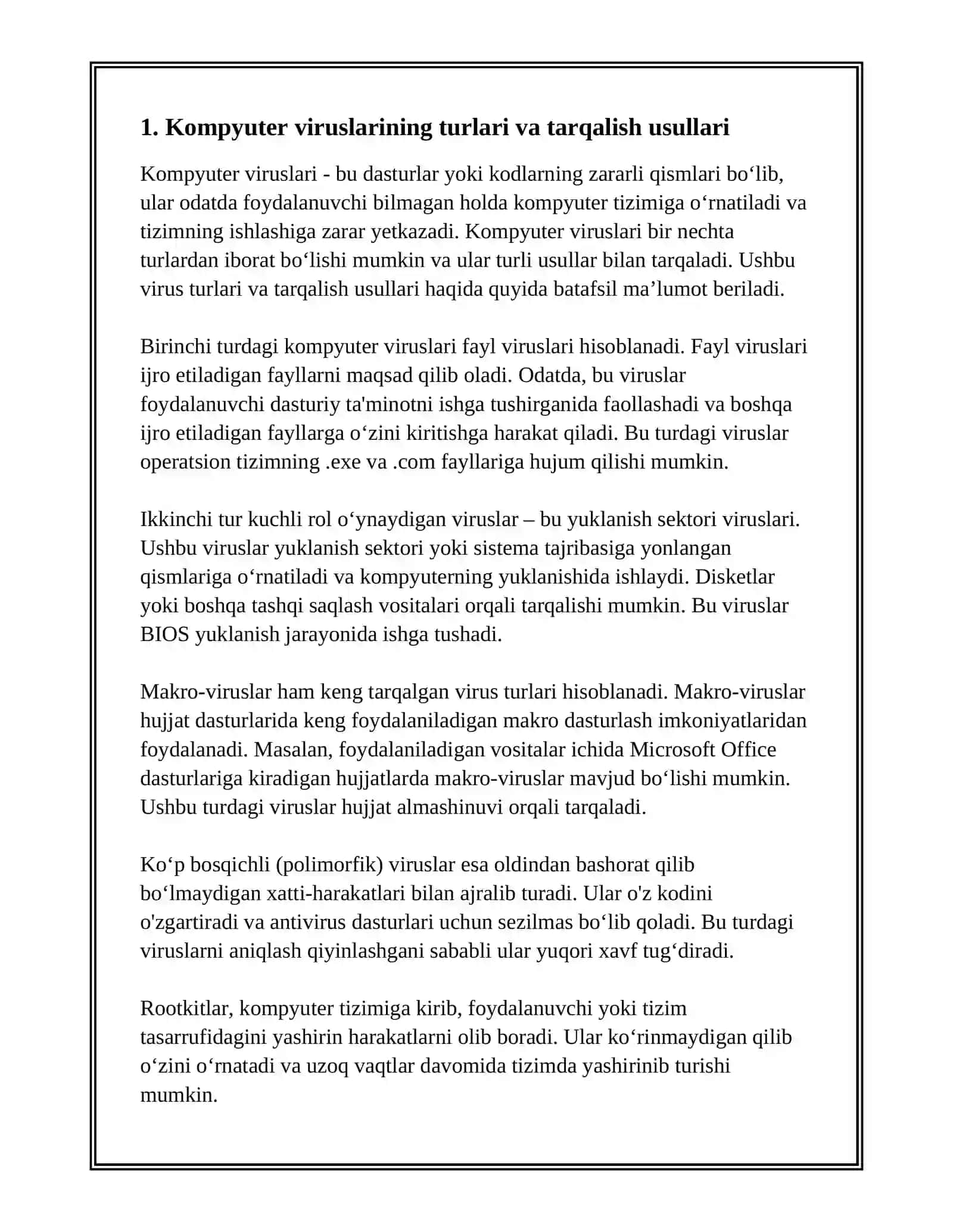 VIRUS VA ANTIVIRUS DASTURLAR. ARXIVATORLAR 2