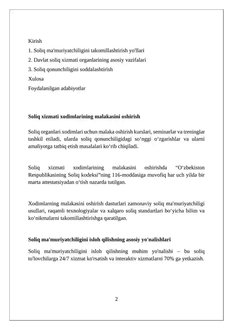 Soliq qonunchiligini soddalashtirish va davlat soliq xizmati organlarining asosiy vazifalari 2