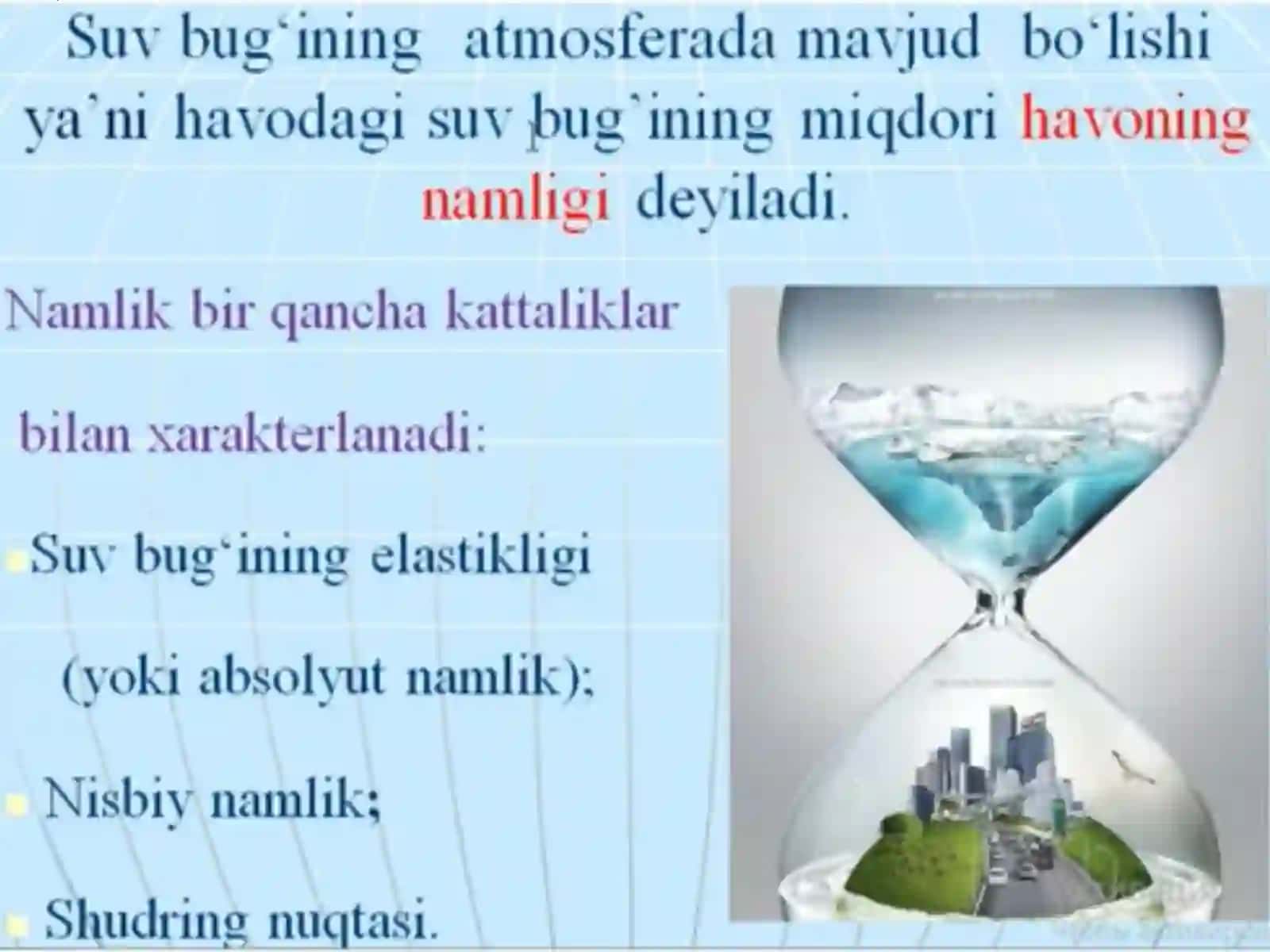 HAVO NAMLIGI ANIQLASH USULLARINI O’RGANISH. ASSMAN YOKI ASPIRATSION PSIXOROMETRI YORDAMIDA HAVONING NAMLIGINI ANIQLASH 2