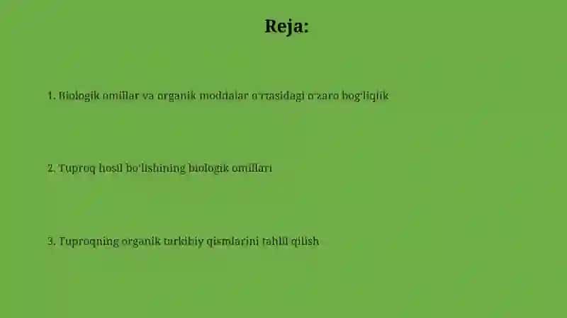 Tuproqning organik qismlari taxlili 2