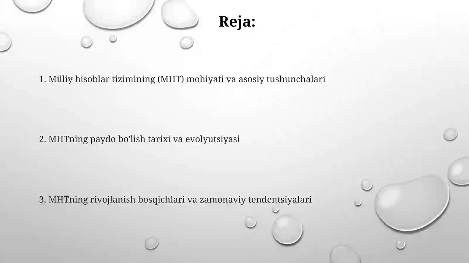 Milliy hisoblar tizimi (MHT) 2
