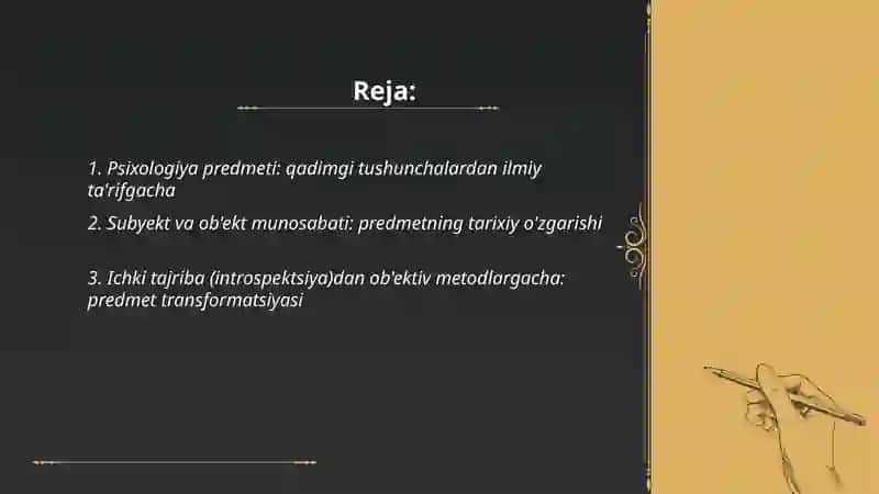 Psixologiya predmeti evolyutsiyasi 2