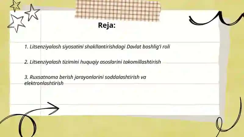 Davlat boshligʻi litsenziyalash siyosati 2