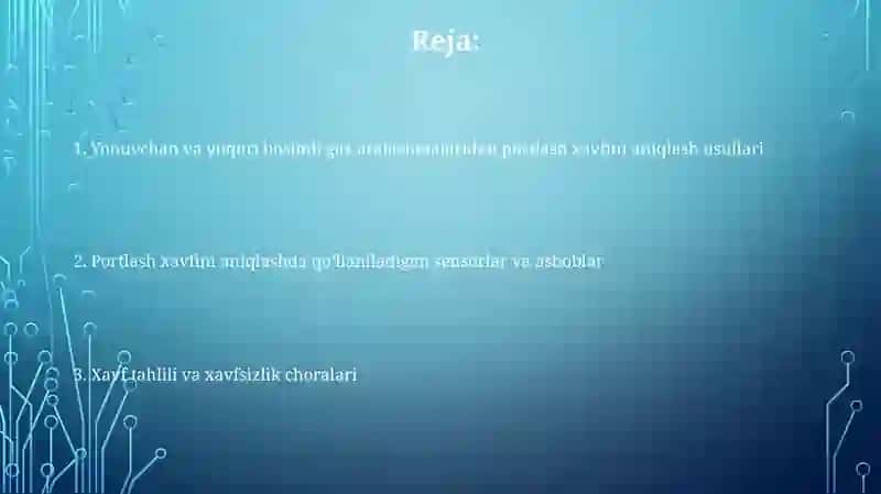 Yonilg'i va yuqori bosimli gazli aralashmalarning portlash portlash xavfini aniqlash 2