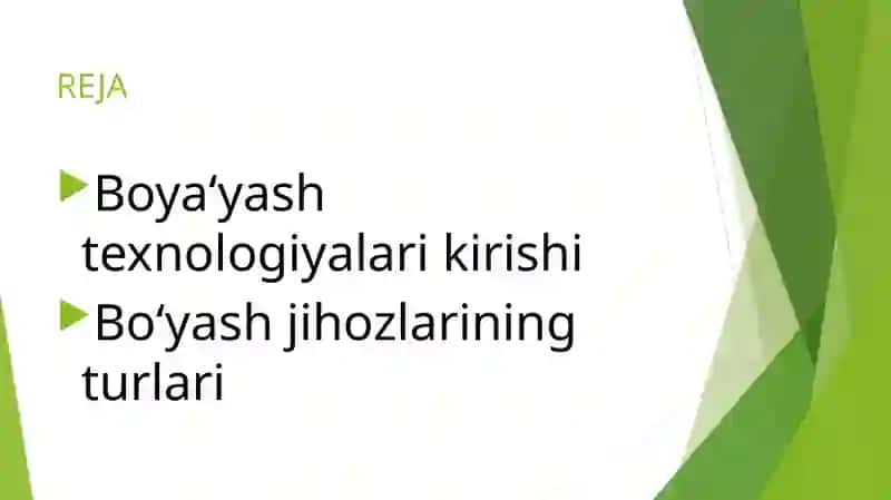 bo'yash jihozlari haqida 2
