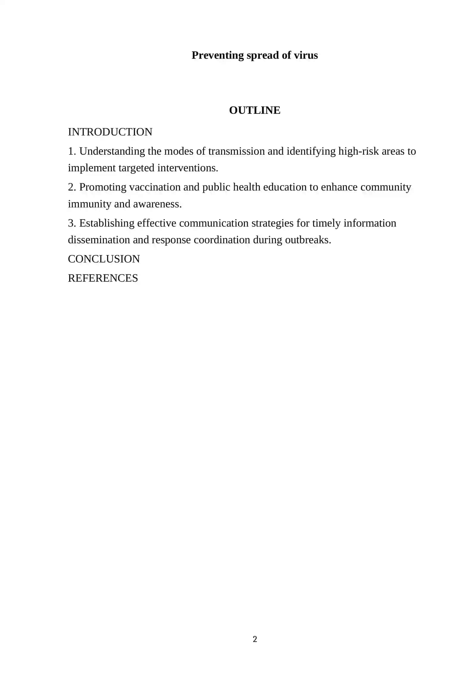 Preventing spread of virus 2