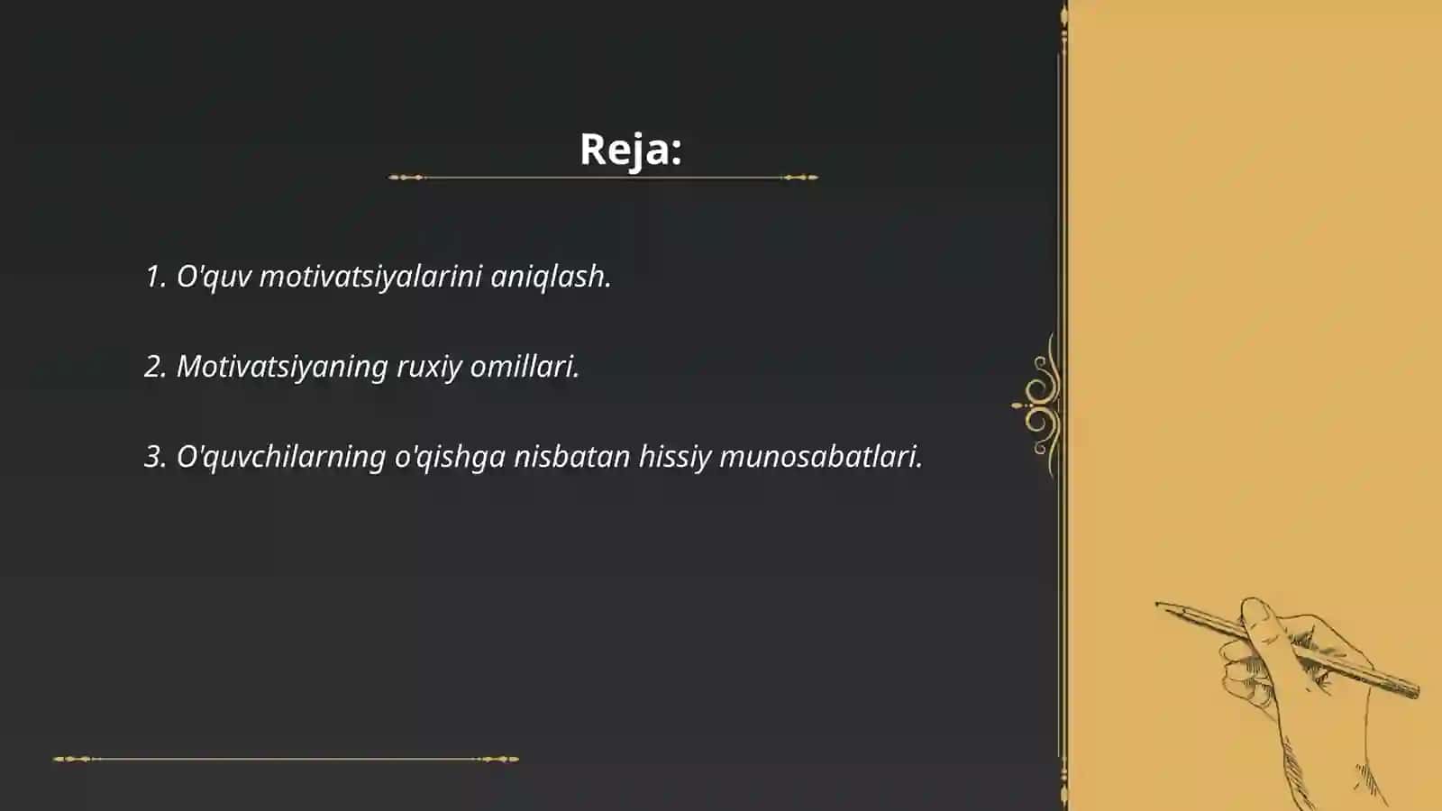 O'quv motivatsiyalari va oʻquvchilarning oʻqishga emosional munosabatlarini oʻrganish psixologik metodliklari 2