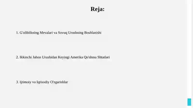 G'oliblikning Mevalari va Sovuq Urushning Boshlanishi 2