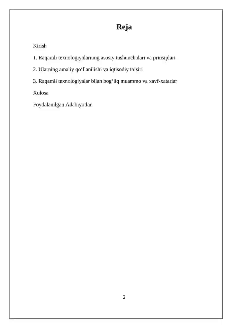 Raqamli texnologiyalar va ularning zamonaviy iqtisodiyotdagi rol 2