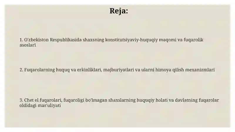 O'zbekiston Respublikasi shaxsning konstitutsiyaviy-huquqiy holati 2