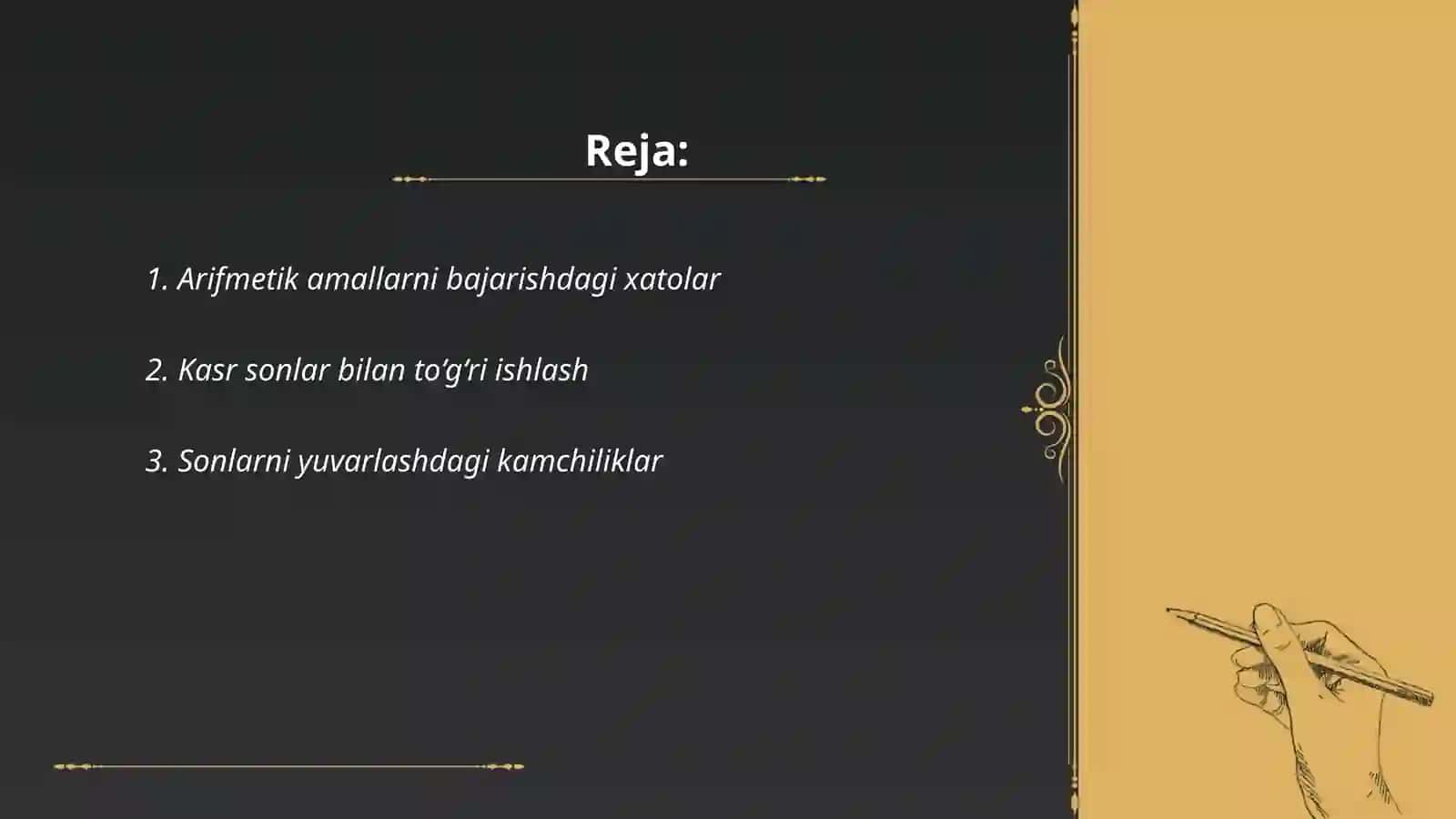 Arifmetik amallarni bajarishdagi xatolar 2