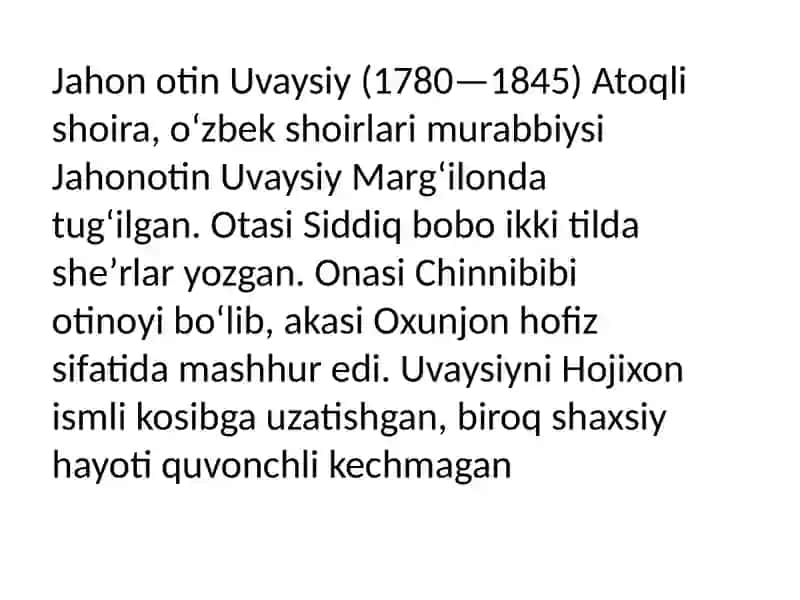 Jahon otin Uvaysiy 2