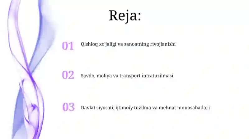 Qishloq xo'jaligi va sanoatning yuksalishi 2