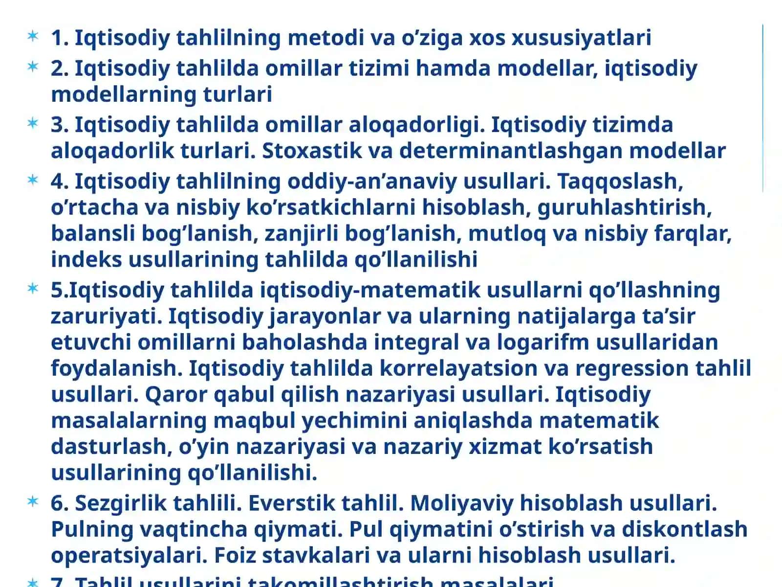 Iqtisodiy tahlilning metodi va usullari 2