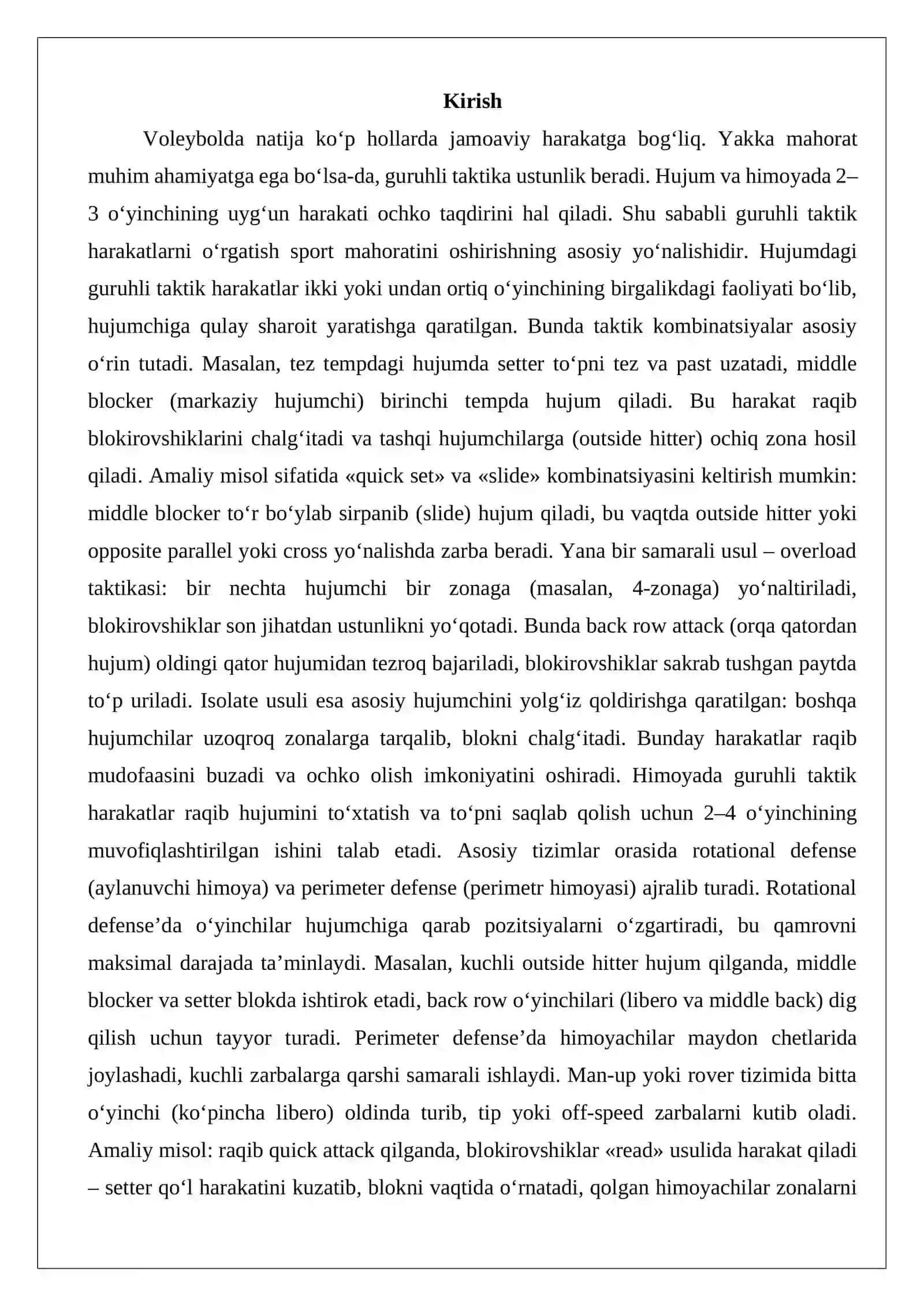 Hujum va himoyada ijro etiladigan guruhli taktik harakatlar 2