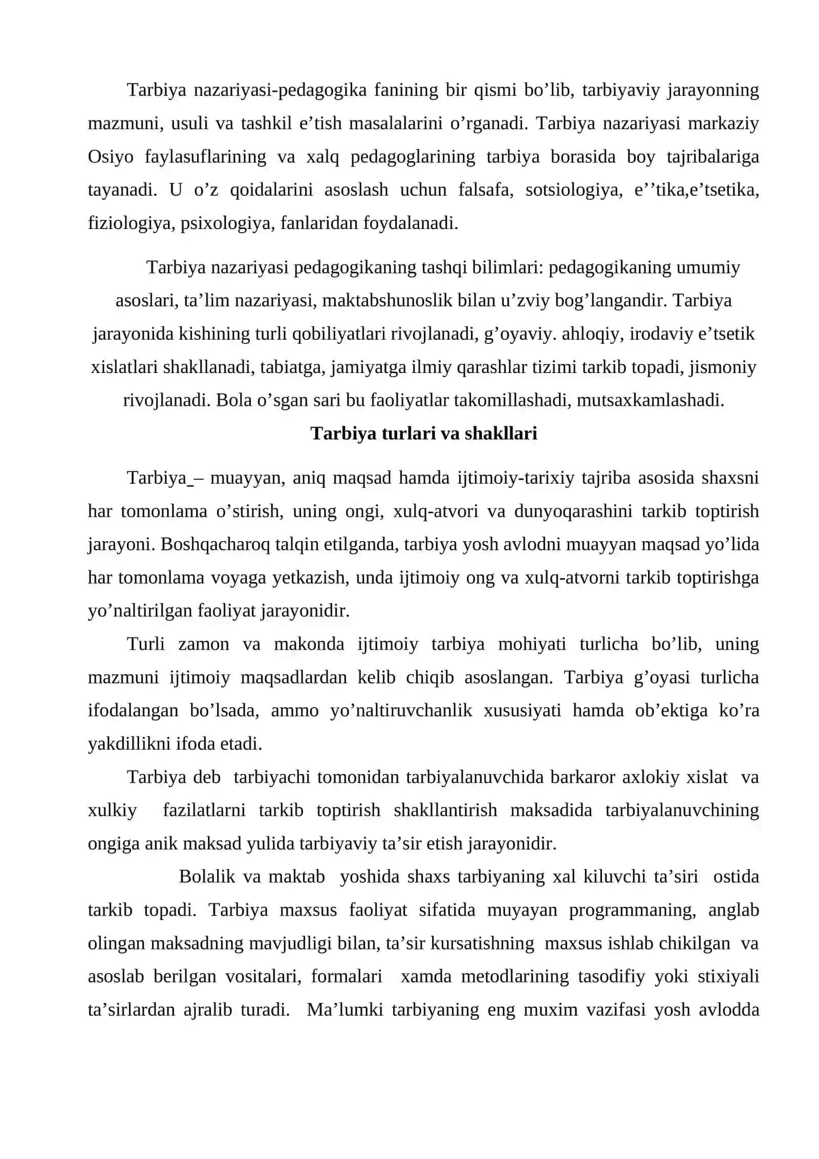 Tarbiya Turlari va Usullari 2