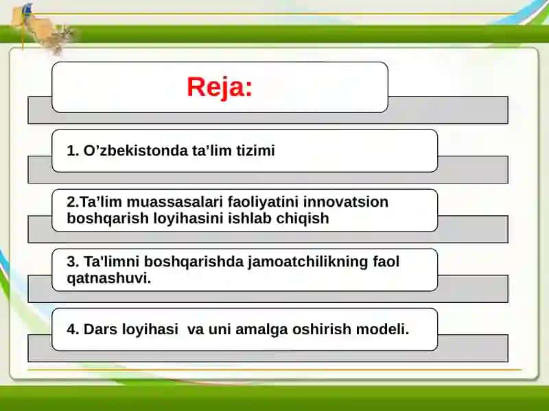 Kadrlar tayyorlash milliy dasturi, O'zbekiston Respublikasi ta’lim tizimi muassasalari menejmenti 2