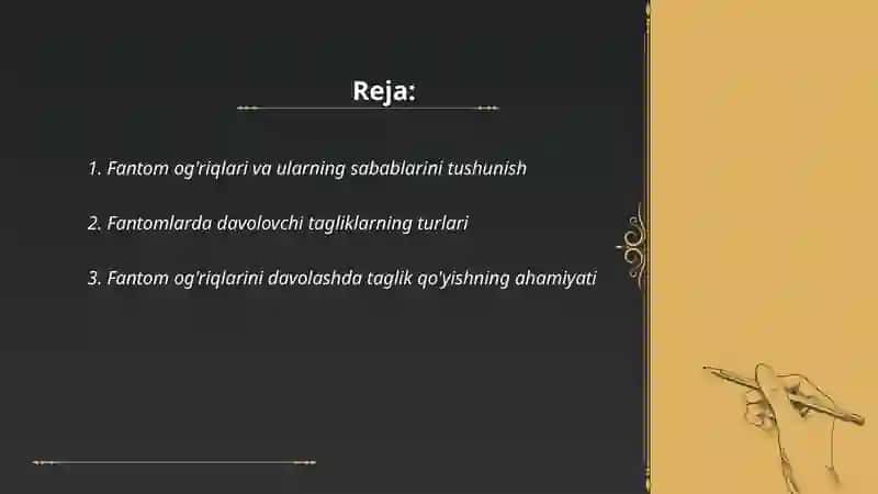 Fantomlarda Davolovchi Taglik Qo’yish 2