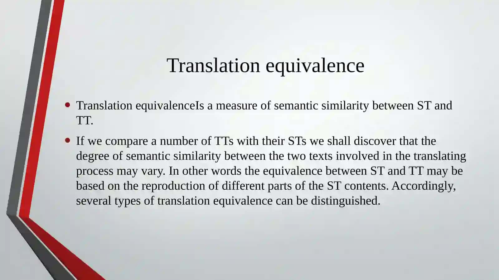 Equivalence IN TRANSLATION 2