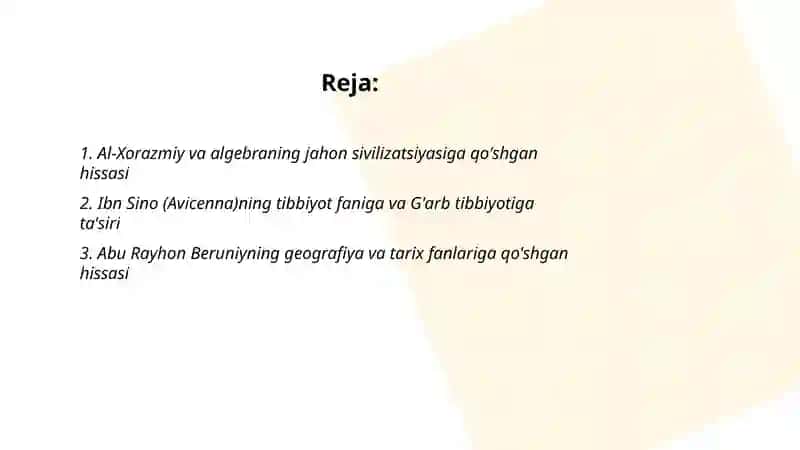 Al-Xorazmiy va algebraning jahon sivilizatsiyasiga qo'shgan hissasi 2