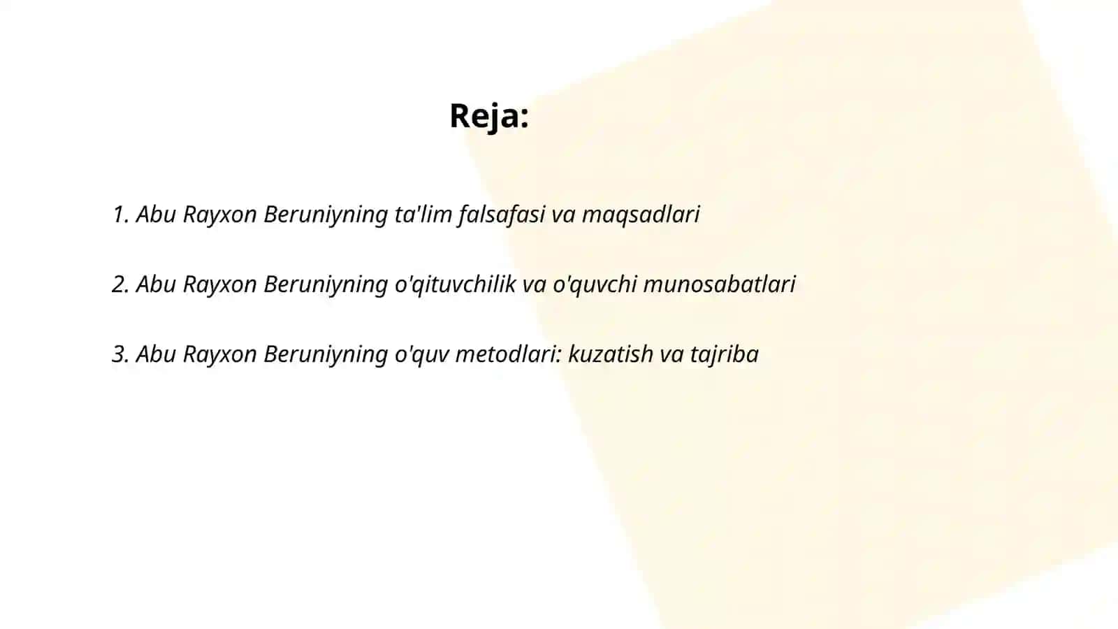 Abu Rayxon Beruniyning pedagogik qarashlari 2