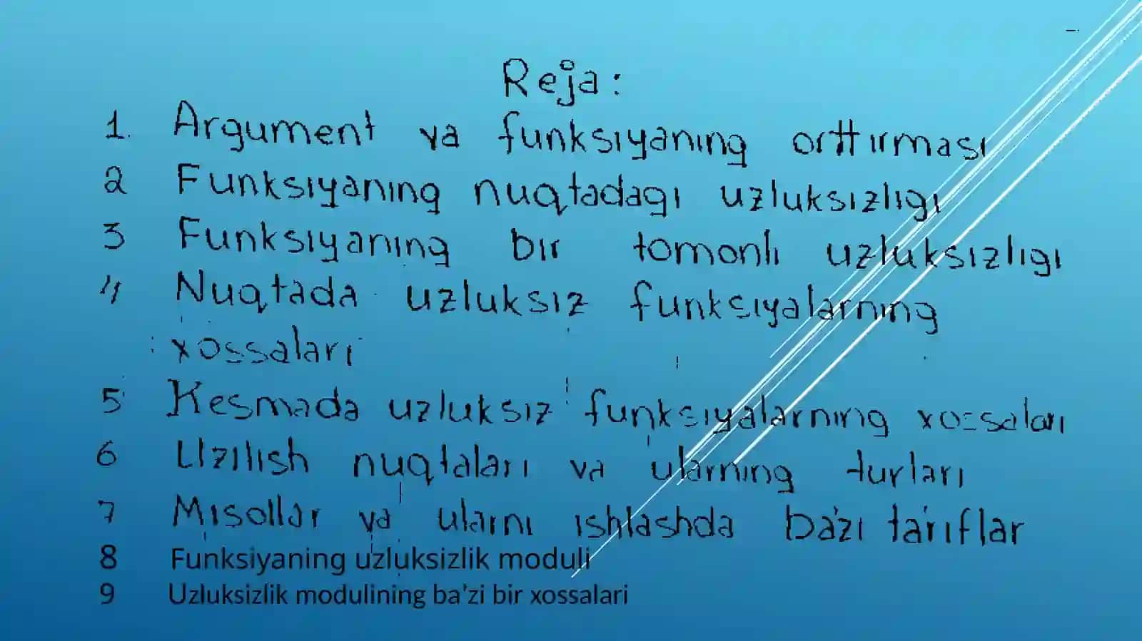 Funksiyaning uzluksizlik moduli 2