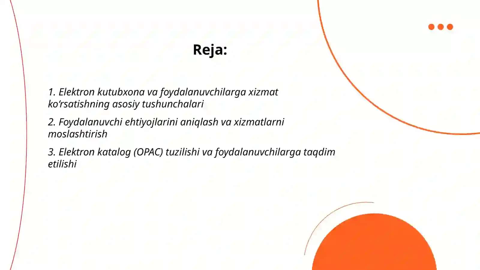 Elektron kutubxona va elektron katalog fani 2
