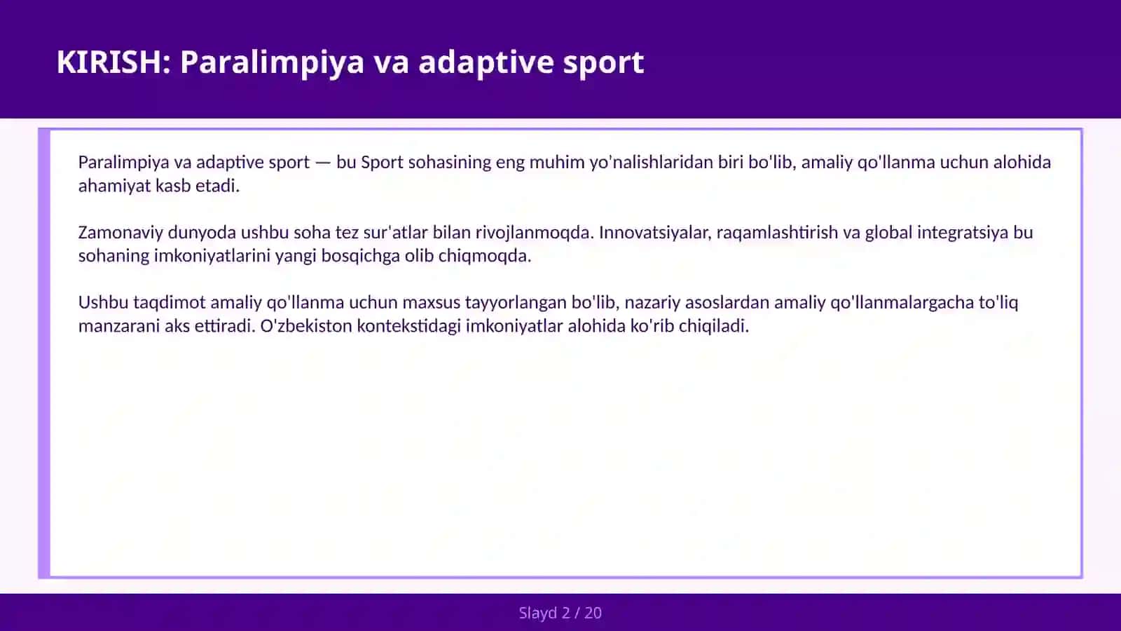 Paralimpiya va adaptive sport 2