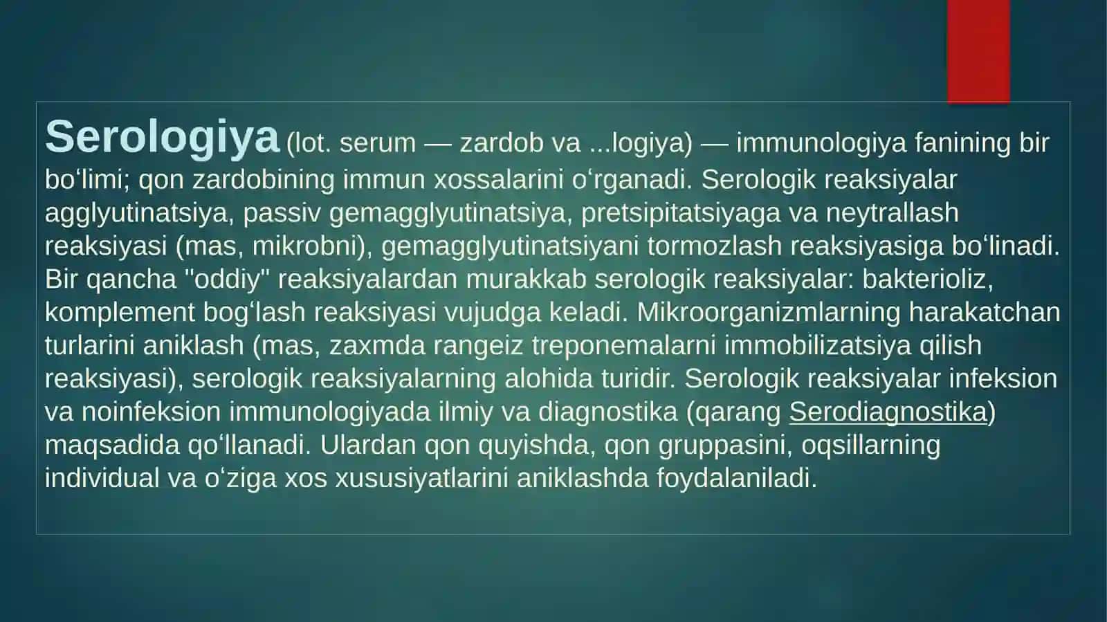 Yuqumlik asalliklarning serologik tashhis qo`yish usullari 2