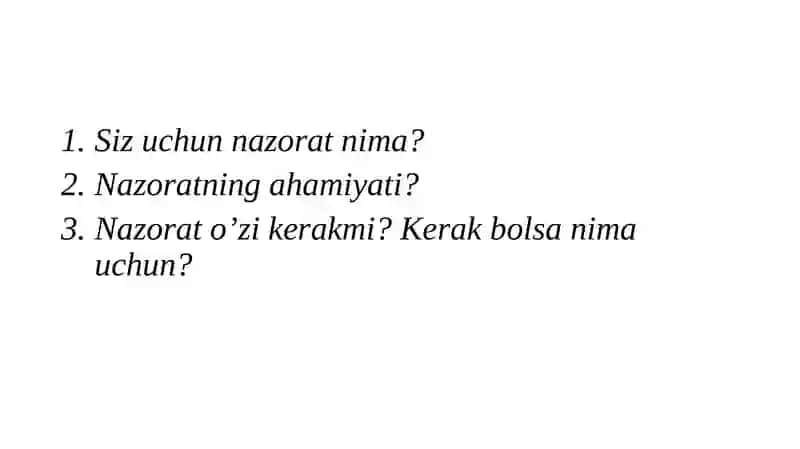 Nazorat-Boshqaruvning funksiyasi sifatida 2