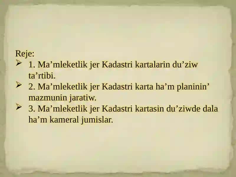 Yirik masshtabli kadastr kartalarini yer kadastri kartasi misolida tuzish 2