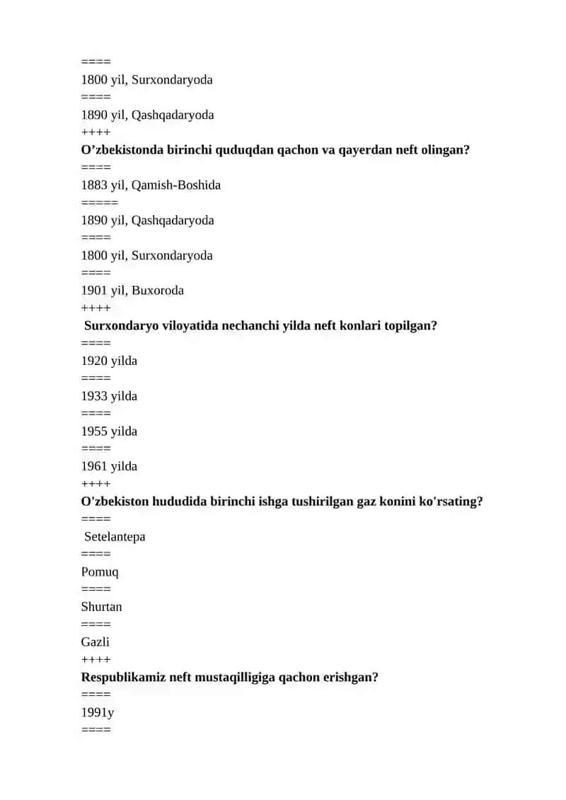 Gaz qazib chiqarish, Neft va gaz quduqlarini sinash, O‘zbekneftgaz, Gaz koni, Neft koni, Neft mustaqilligi 2