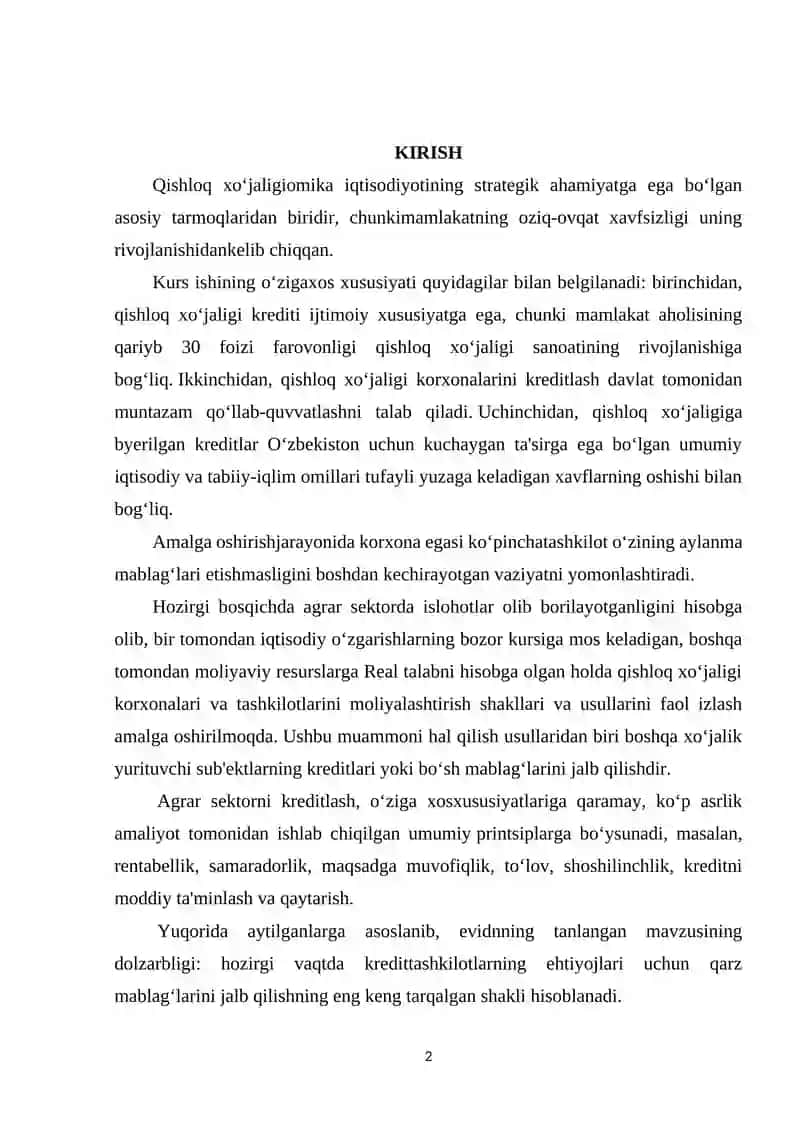 Bank tomonidan O‘zbekiston Respublikasi qarz oluvchilarni kreditlash 2