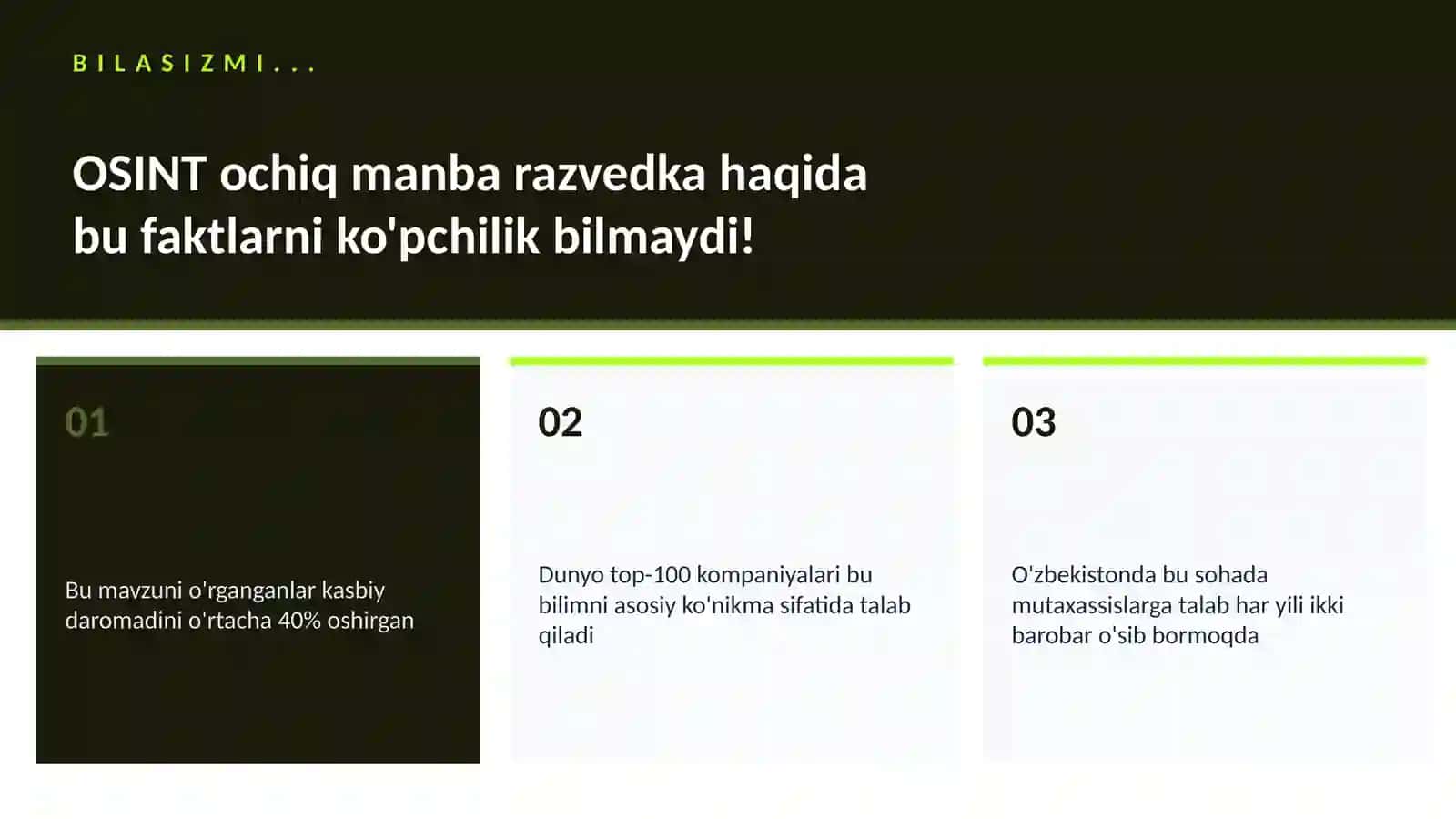 KIBERXAVFSIZLIK OSINT ochiq manba razvedka 2