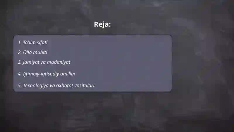 Qobiliyat rivojlanishiga taʼsir qiluvchi omillar 2