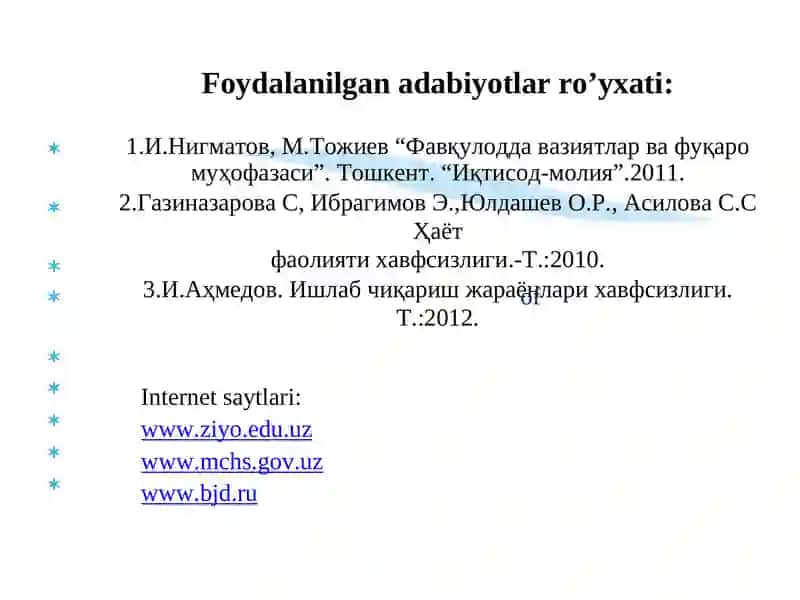 Фавқулодда вазиятлар ва фуқаро муҳофазаси 2