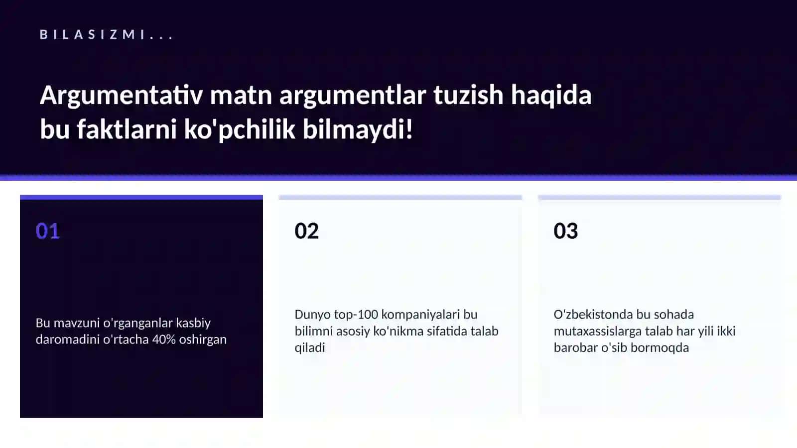 Argumentativ matn argumentlar tuzish 2