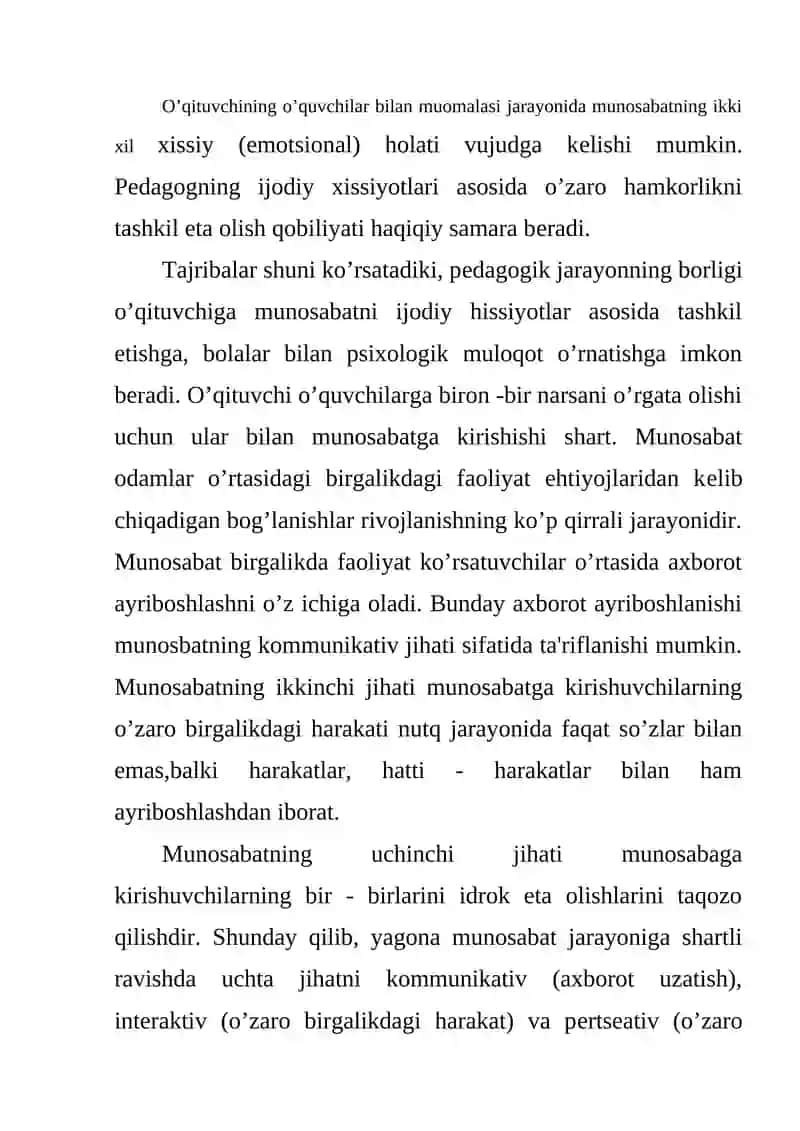 O`qituvchining kommunikativ qobiliyatini rivojlantirishga qo`yiladigan talablar 2