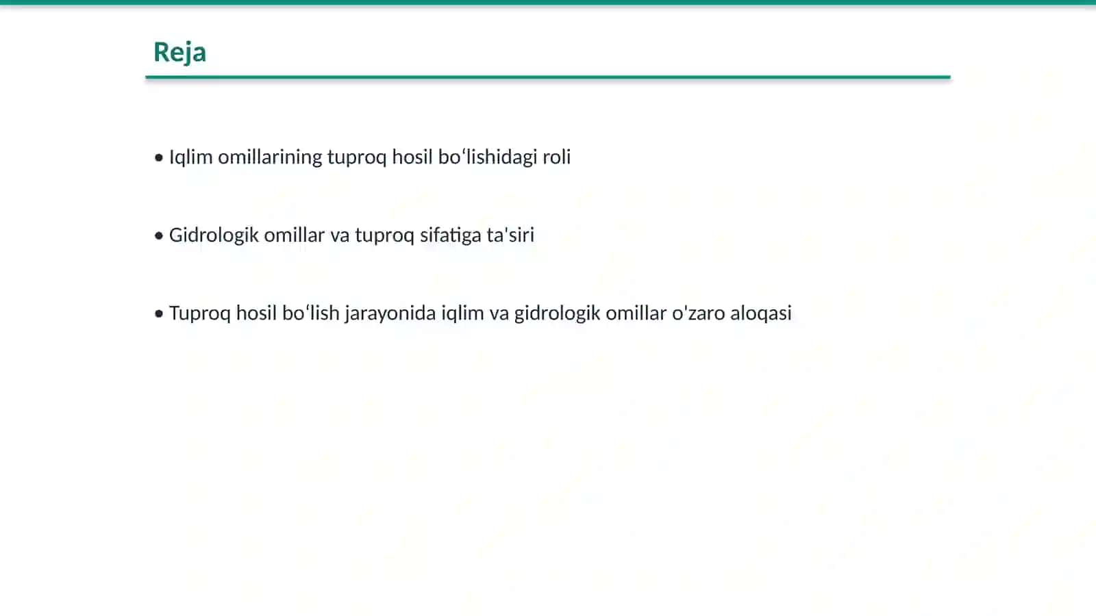 Tuproq hosil boʻlishida iqlim va gidrologik omillarning oʻrni 2