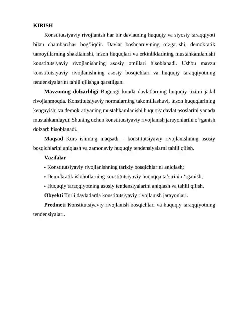 Konstitutsiyaviy Rivojlanishning Asosiy Bosqichlari va Tendensiyalari 2