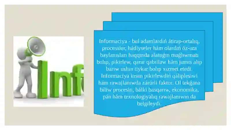 Informatsiya hám onıń derekleri 2