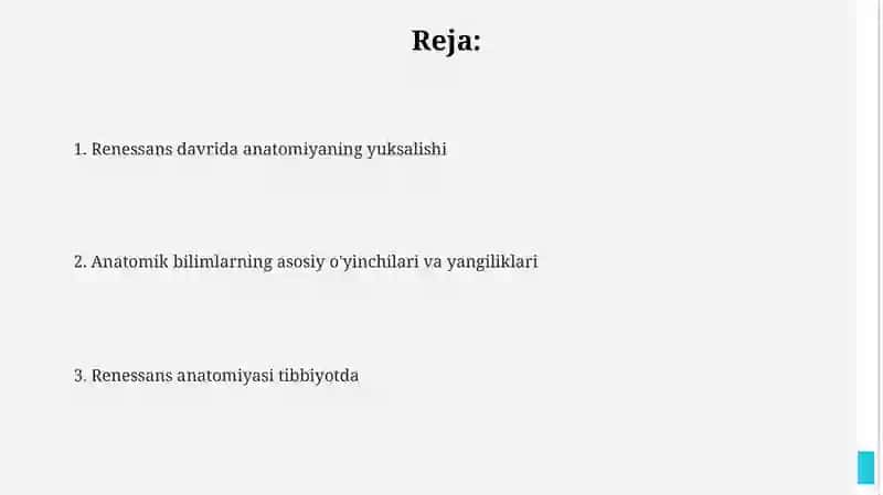 Uyg'onish davrida anatomik bilimlarning rivojlanishi 2